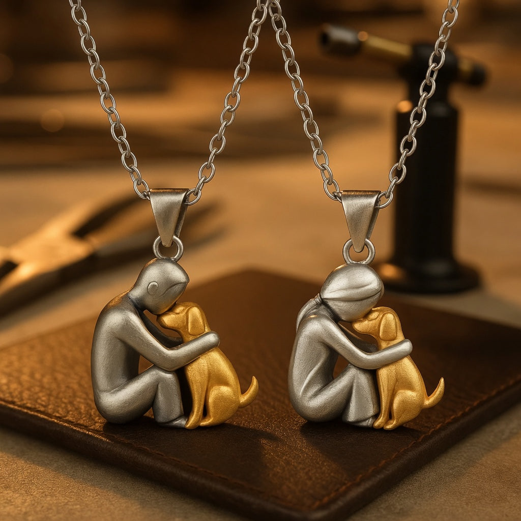 CZTICLE Official Store ® 丨🐕🦺Pet Lover's Dog-Hugging Pendant Necklace🎁