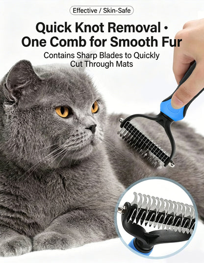 🐶Billhol®🐱 2-in-1 Professional Pet Dematting Comb✂ | Gentle Undercoat Rake & Shedding Brush for Dogs & Cats🐶🐱