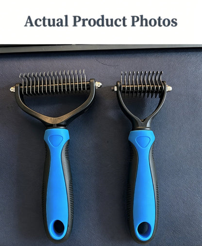 🐶Billhol®🐱 2-in-1 Professional Pet Dematting Comb✂ | Gentle Undercoat Rake & Shedding Brush for Dogs & Cats🐶🐱