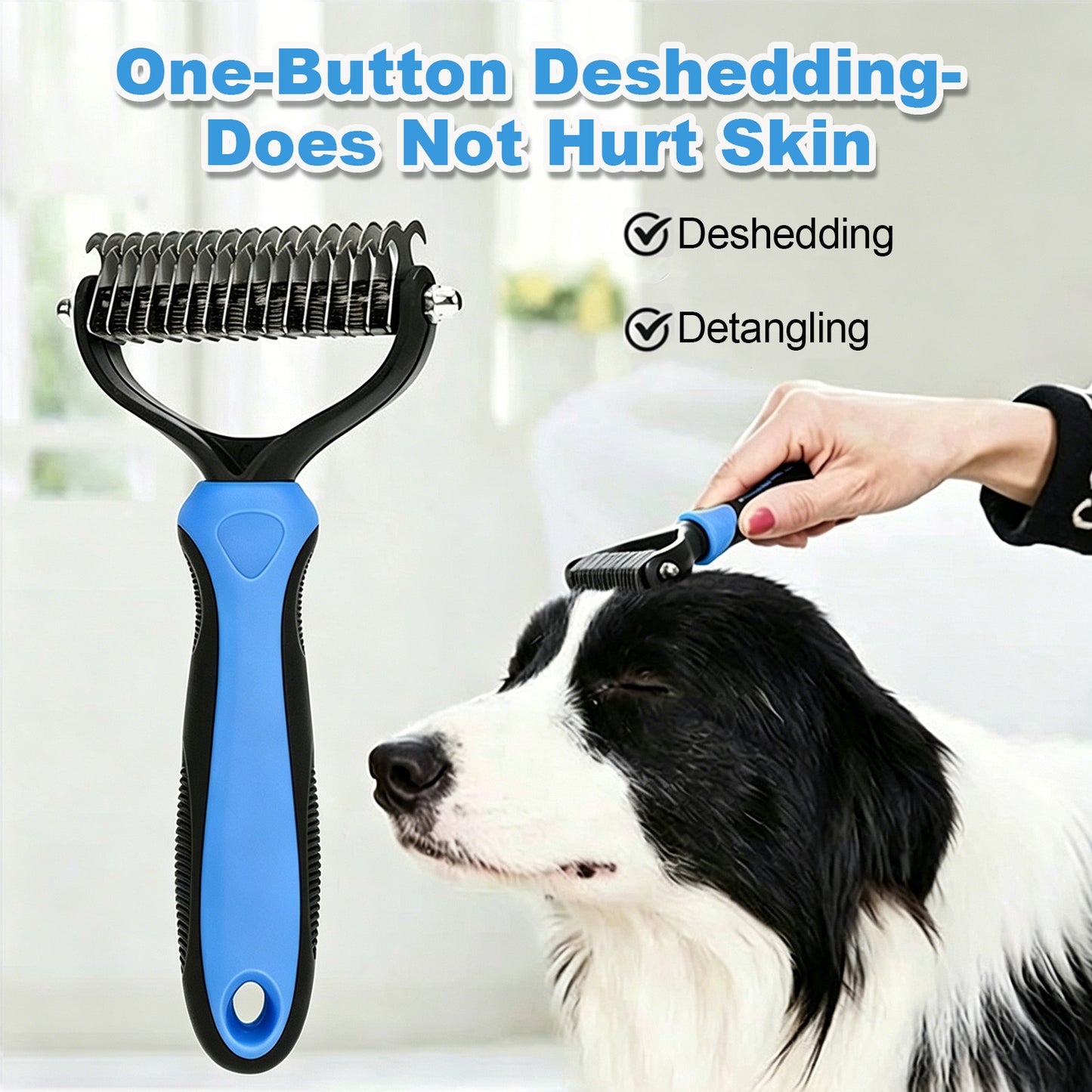 🐶Billhol®🐱 2-in-1 Professional Pet Dematting Comb✂ | Gentle Undercoat Rake & Shedding Brush for Dogs & Cats🐶🐱