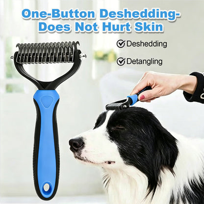🐶Billhol®🐱 2-in-1 Professional Pet Dematting Comb✂ | Gentle Undercoat Rake & Shedding Brush for Dogs & Cats🐶🐱