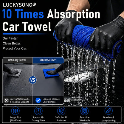 🔥 LUCKYSONG® Ultra-Absorbent Car Drying Towel – Streak-Free & Scratch-Free 🚗