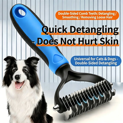 🐶Billhol®🐱 2-in-1 Professional Pet Dematting Comb✂ | Gentle Undercoat Rake & Shedding Brush for Dogs & Cats🐶🐱