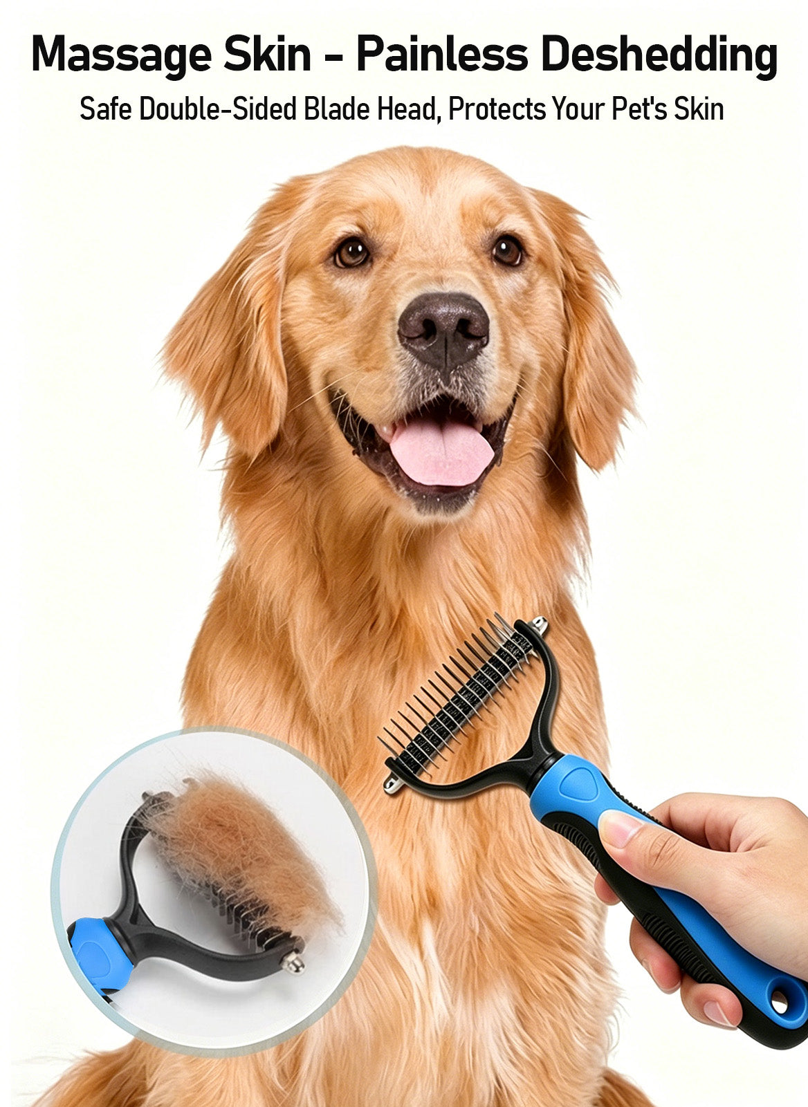 🐶Billhol®🐱 2-in-1 Professional Pet Dematting Comb✂ | Gentle Undercoat Rake & Shedding Brush for Dogs & Cats🐶🐱