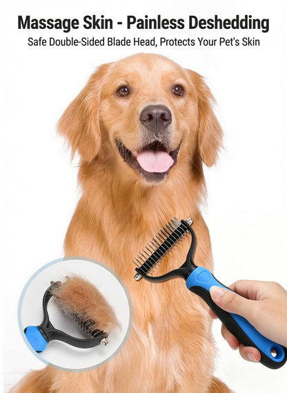 🐶Billhol®🐱 2-in-1 Professional Pet Dematting Comb✂ | Gentle Undercoat Rake & Shedding Brush for Dogs & Cats🐶🐱