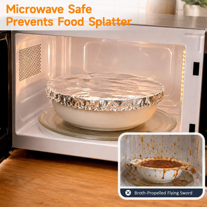 SVOZK® 🍽️Reusable elastic foil covers for bowls, plates and dishes — keep leftovers fresh, prep meals easily, and store food neatly in the fridge. ✨🥗❄️