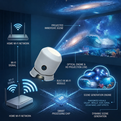 ✨Last day 70%off🔥丨REBYIPO® Night Light Projector — Smart 5D Holographic Starry Sky & Ocean Projector 🌠