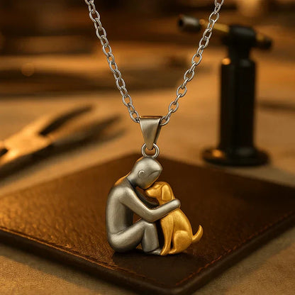 CZTICLE Official Store ® 丨🐕‍🦺Pet Lover's Dog-Hugging Pendant Necklace🎁