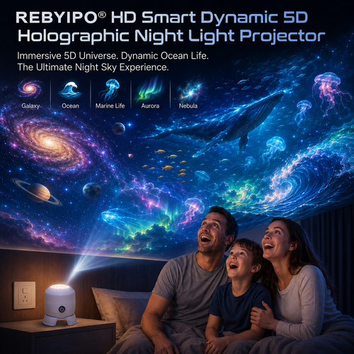 ✨Last day 70%off🔥丨REBYIPO® Night Light Projector — Smart 5D Holographic Starry Sky & Ocean Projector 🌠
