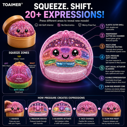 🔮 Toaimer® Magic Mood-Changing Dumpling Squishy 🥟✨ 20+ Funny Faces & Slow-Rising Stress Relief Toy
