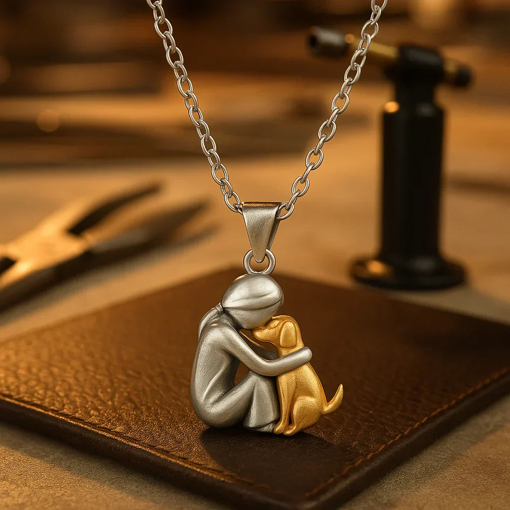CZTICLE Official Store ® 丨🐕‍🦺Pet Lover's Dog-Hugging Pendant Necklace🎁