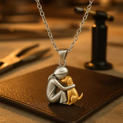 CZTICLE Official Store ® 丨🐕‍🦺Pet Lover's Dog-Hugging Pendant Necklace🎁