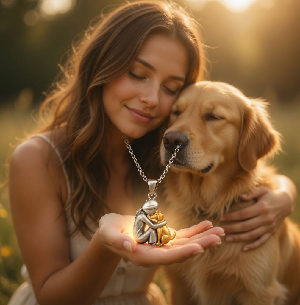 CZTICLE Official Store ® 丨🐕‍🦺Pet Lover's Dog-Hugging Pendant Necklace🎁