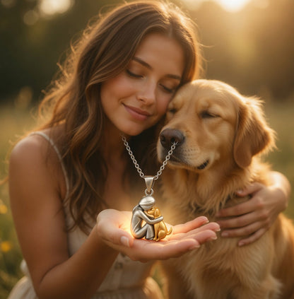 CZTICLE Official Store ® 丨🐕‍🦺Pet Lover's Dog-Hugging Pendant Necklace🎁